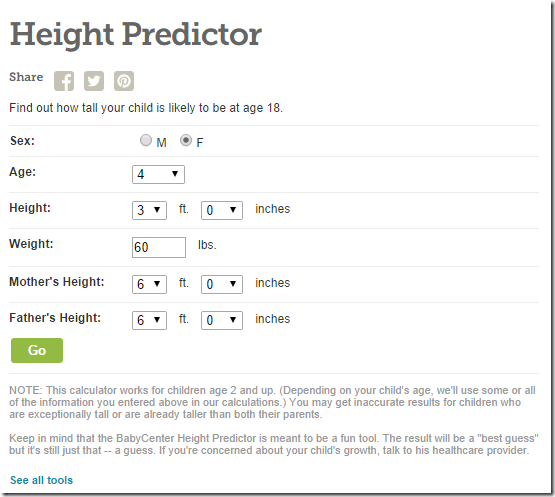 How Tall Will My Child Be: Predicting Height