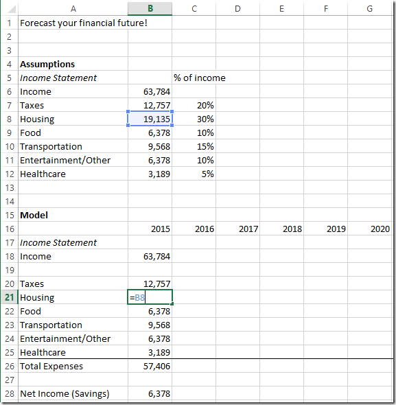 personal finance spreadsheet