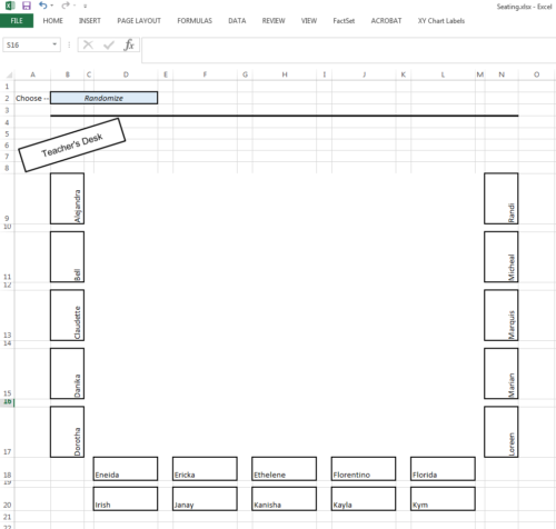 Google Sheets Seating Chart Template